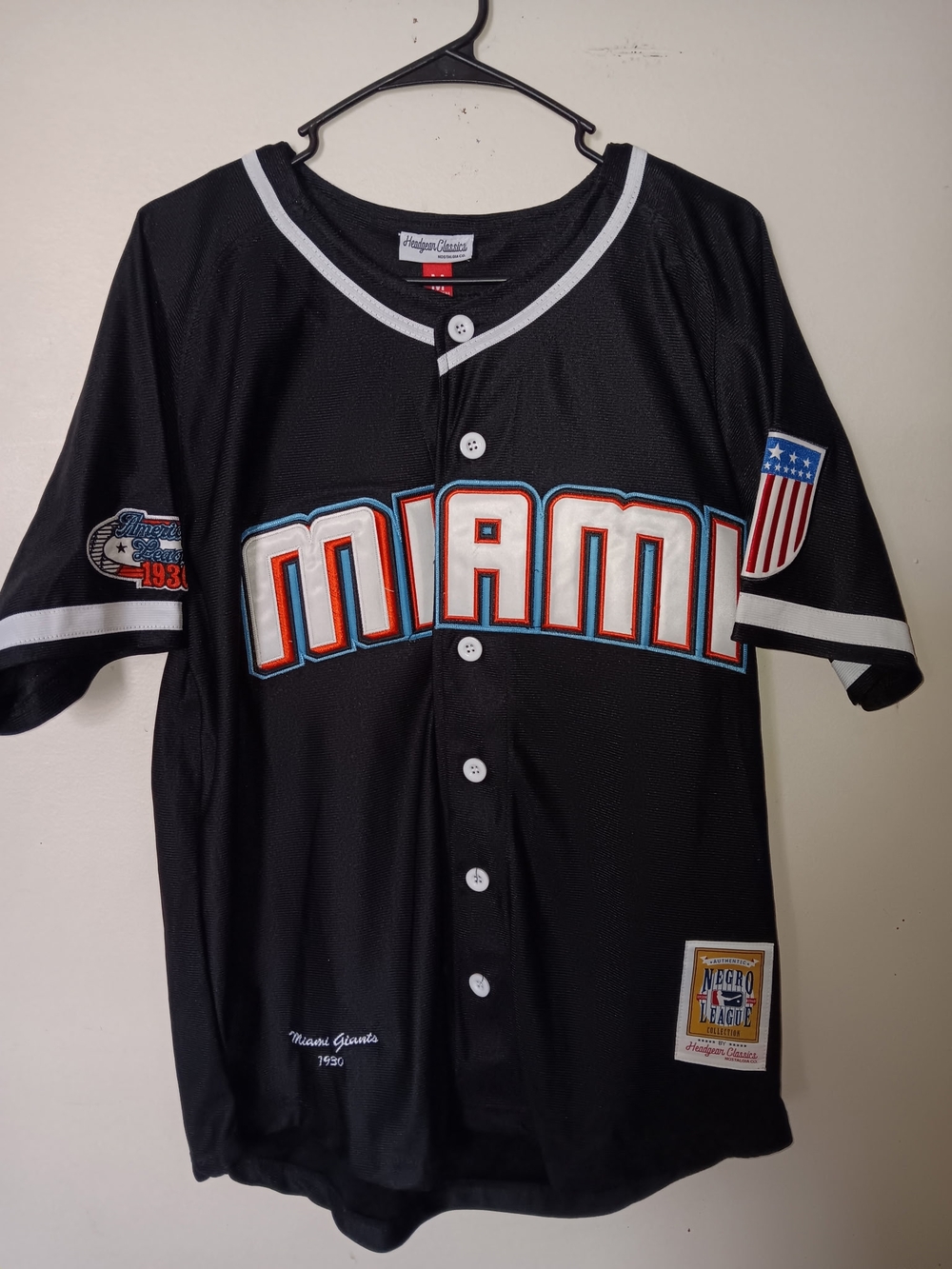Miami Giants Black Baseball Jersey